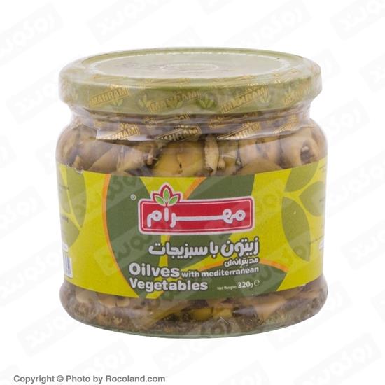 زیتون با سبزیجات مدیترانه ای 320 گرمی مهرام